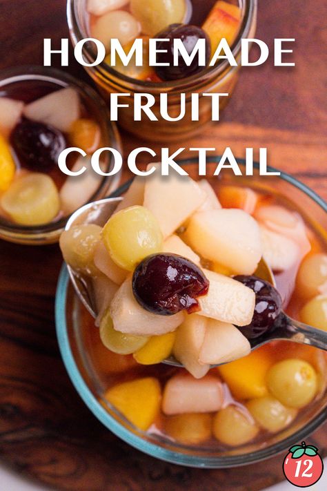 Homemade Fruit Cocktail | 12 Tomatoes Homemade Fruit Cocktail, Fruit Cocktail Recipes, Hawaiian Salad, Recipes With Fruit Cocktail, Fruit Combinations, 12 Tomatoes Recipes, Cocktail Appetizers, How Much Sugar, Fruit Cocktail