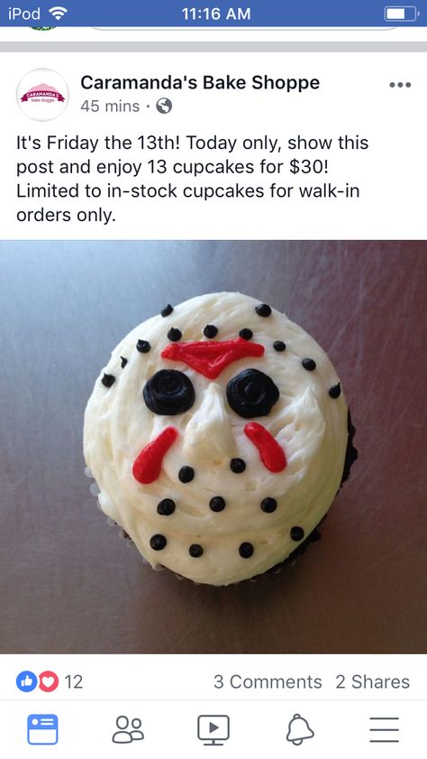 Funny Cupcake Decorating Ideas, Friday The 13th Cupcakes, Cupcake Decorating Ideas, Funny Cupcakes, Cupcake Decorating, Friday The 13th, Cupcakes Decoration, Cake Ideas, Fall Halloween