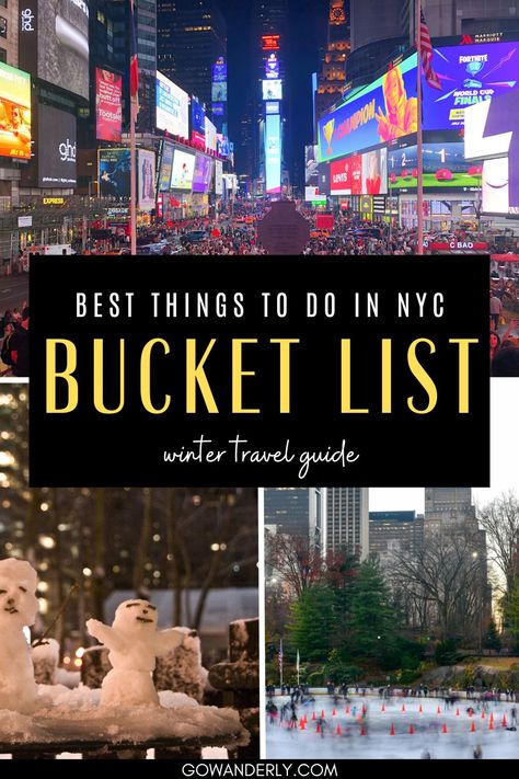 Find the best winter activities for an amazing New York City trip. Things To Do Nyc Winter, New York Bucket List Winter, Nyc Fun Things To Do, Things To Do In Nyc At Christmas Time, Things To Do In New York In December, Stuff To Do In Nyc, New York City Ideas, Nyc Things To Do, Fun Things To Do In Nyc