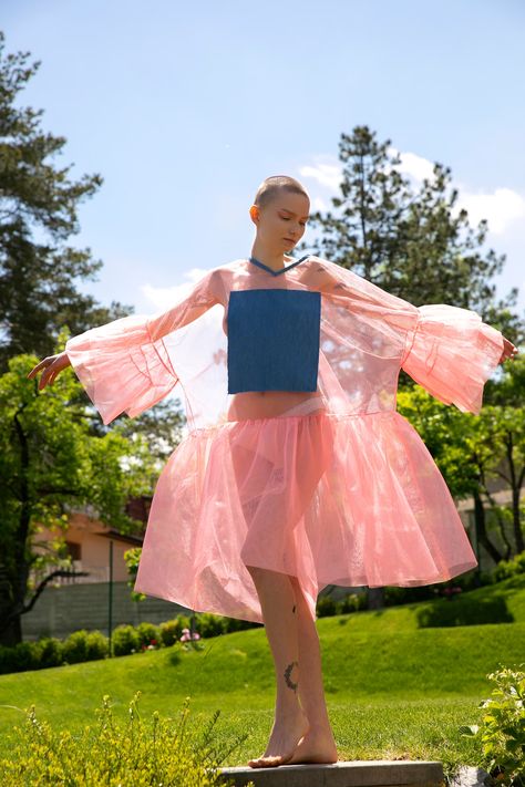 Extravagant Pink Tulle Tunic Dress - Etsy Australia Sheer Tulle Dress, Women Pink Dress, Pink Veil, Avant Garde Dresses, Veil Dress, Futuristic Clothing, Pink Tulle Dress, Vestidos Color Rosa, Transparent Dress