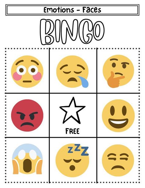 Emotions Bingo All About Me Social Emotional Activities, Social Emotional Activities For Toddlers, Feelings Craft, Feelings Bingo, Kids Summer Projects, Social Emotional Learning Games, Identifying Emotions, Emotions Game, Social Skills Games