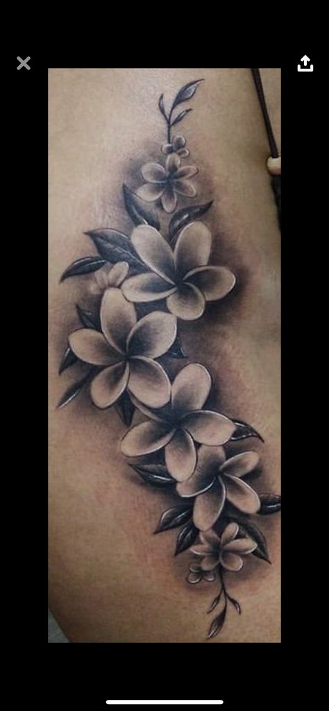 Hawaiian Floral Tattoo Design, Lao Flower Tattoo, Plumeria Flower Tattoos For Women, Hawian Flowers Tattoo Design, Guam Flower Tattoo, Plumeria Hibiscus Tattoo, Laos Tattoos For Women, Plumeria Tattoo Designs, Hawaiian Flower Tattoos For Women