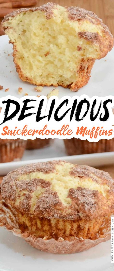 Snickerdoodle Muffins Recipe, Types Of Cookies, Recipes Muffins, Snickerdoodle Muffins, Sweet Muffins, Breakfast Muffin, Flat Breads, Sweet Muffin, Muffin Bread