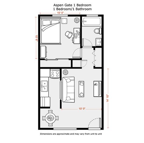 12x24 Tiny House Floor Plans With Loft, 12x24 Tiny House, Small Apartment Floor Plans, Design Casa Piccola, Loft Plans, Small Apartment Plans, Studio Apartment Floor Plans, Bloxburg Building, Studio Floor Plans