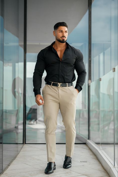 Formal Dresses For Men, Mens Business Casual Outfits, Black Men Fashion Casual, Formal Men Outfit, Classy Outfits Men, Mens Casual Outfits Summer, Men Fashion Casual Shirts, Formal Mens Fashion, Mens Casual Dress Outfits