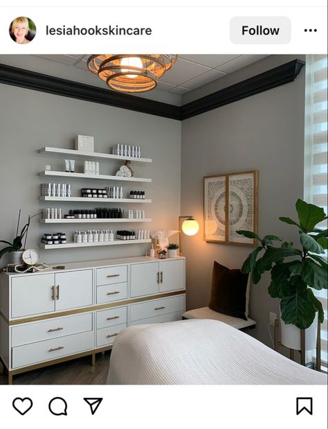 Spa Room Cabinets, Lash Room Ideas Green, Esthetician Home Studio, Esthetician Cabinet, Emerald Green Lash Room, Black And Green Lash Room, Dark Green Esthetician Room, Teal Lash Room, Inspiration Room Ideas