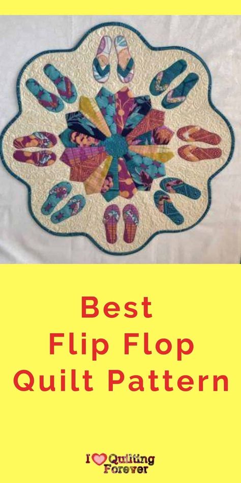 Quilt Patterns Beginner, Flip Flop Quilt, Circle Quilt Patterns, Best Flip Flops, Designs Dress, Cottage Quilt, Circle Quilts, Potholder Patterns, Barn Quilt Patterns