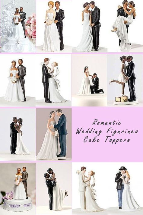 Romantic Wedding Cake Toppers, Interracial Wedding Cake Toppers, Cake Topper Wedding Romantic, Wedding Reception Cake, Bridal Cake Topper, Reception Cake, Wedding Cake Topper Figurines, Funny Wedding Cakes, Pretty Wedding Cakes