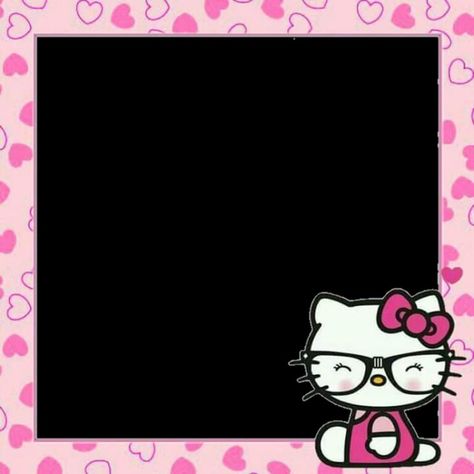 Cute Photo Frame Template, Hello Kitty Picture Frame, Pic Edit Background, Y2k Frame, Y2k Template, Hello Kitty Frame, Hello Kitty Photos, Y2k Photos, 2013 Swag Era