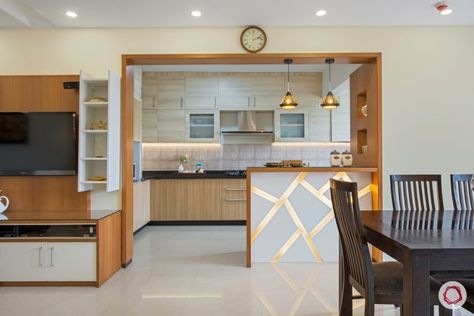 Open Kitchen Interior, Modern Open Kitchen Design, Open Kitchen Design Ideas, Kitchen Design Indian, Modern Open Kitchen, Small Open Kitchens, Semi Open Kitchen, Open Kitchen Design, Open Kitchen Layouts