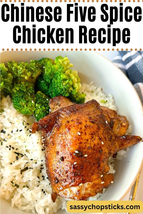 Chinese five spice chicken is a delicious dish that bakes chicken thighs with a flavorful Chinese spice blend. It is incredibly versatile. Chinese Five Spice Chicken, Bakes Chicken, Five Spice Chicken, Chinese Five Spice, Flexitarian Recipes, Five Spice, Whole Roasted Chicken, Leftover Turkey Recipes, Easy Chicken Dinner Recipes