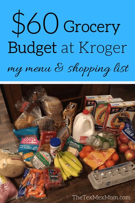 This week I had a $60 grocery budget for my family of four. Here's my menu and shopping list for my $60 grocery budget at Kroger. Budget Food, Budget Freezer Meals, Fruit Lunch, Food Budget, Weekly Grocery, Grocery Budget, Budget Meal Planning, Easy Meal Plans, How To Cook Beans