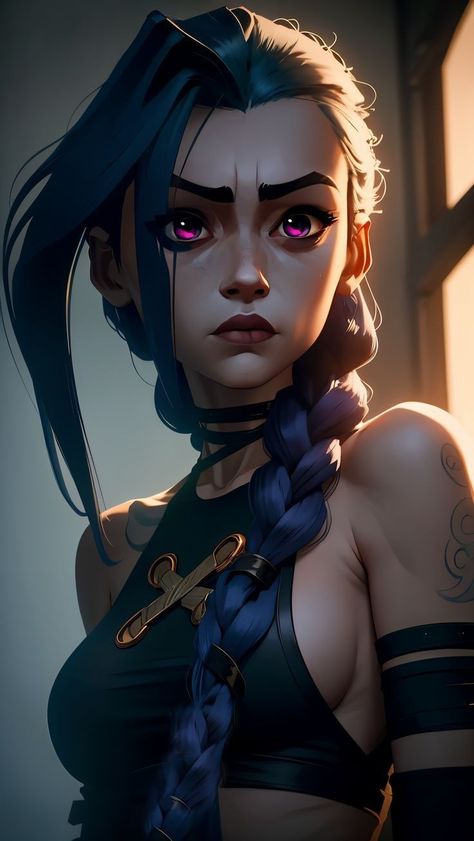 Jinx League Of Legends Icon, Powder Jinx Arcane, Jinx Arcane Wallpapers, Arcane Jinx Wallpaper, Jinx Tattoo, Jinx Arcane Icons, Arcane Powder, Jinx From Arcane, Jinx Wallpaper