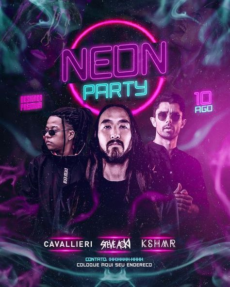 NEON Party Flyer design| Canva Templates Nightclub Flyer Design, Poster Design Photoshop Tutorial, Music Party Poster, Party Poster Design, Technology Design Graphic, Party Flyer Design, Instagram Post Design, Promo Flyer, Music Flyer