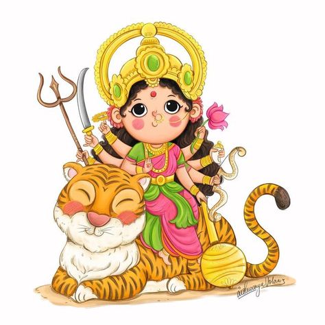 Durga Illustration, Durga Matha, Durga Navratri, Minnie Mouse Drawing, Mahadev Ji, Cute Small Drawings, Small Drawing, Ancient Drawings, Shiva Parvati