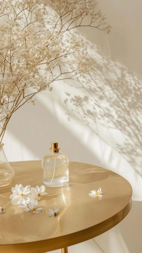 Perfume Background Aesthetic, Perfume Aesthetic Wallpaper, Perfume Bottles Aesthetic, Lash Wallpaper, Setup Background, Perfume Background, Perfume Content, White Perfume, Simple Composition