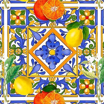 Portuguese Summer, Sicilian Decor, Sicilian Tiles, Mediterranean Summer, Mediterranean Tile, Italian Majolica, Soyut Sanat Tabloları, Talavera Tiles, Decoupage Vintage