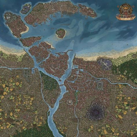 Fantasy City Map, Fantasy Map Making, Village Map, Dnd World Map, Map Making, Fantasy Town, Imaginary Maps, Fantasy World Map, Tabletop Rpg Maps