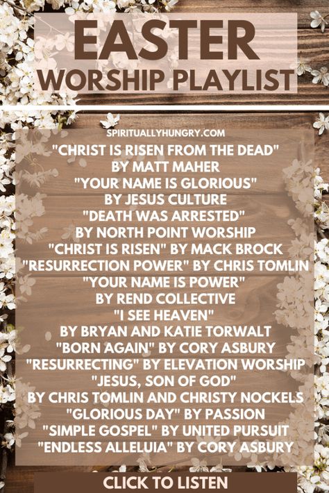 Easter Songs Christian, Bible Study Playlist, Christian Playlist, Walking Playlist, Worship Playlist, Christian Music Playlist, Easter Songs, Christian Song Lyrics, Praise And Worship Songs