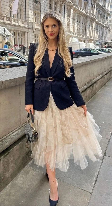 A Dress, Tulle Skirt, A Woman, Blazer, Skirt