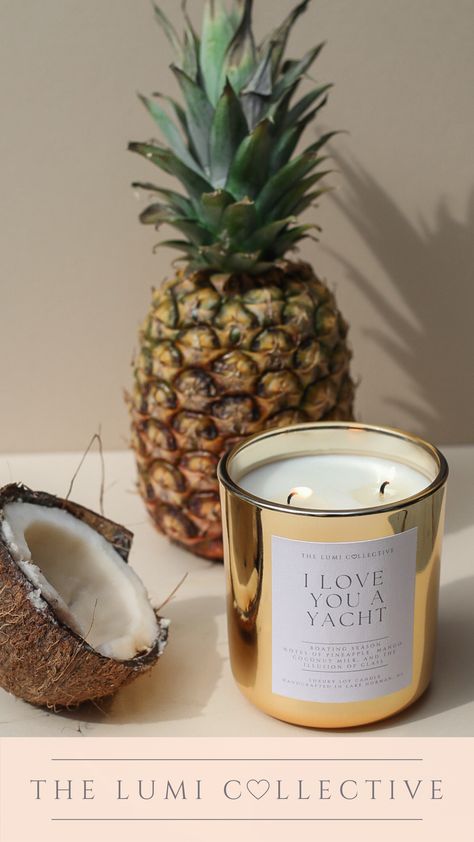 All natural soy candle. Clean frangrances and a real vibe. Notes of mango, pineapple, and sugar Pineapple Candle, Pineapple Candles, Pineapple And Coconut, Mango Pineapple, Coconut Candle, A Yacht, Natural Soy Candles, Soy Candle, Boating