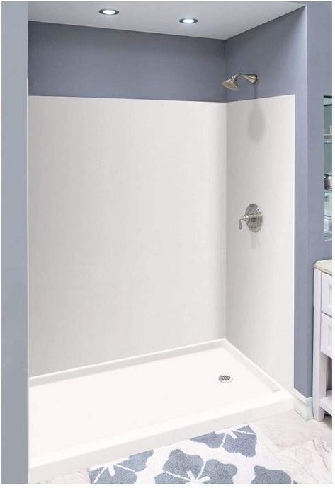 Transolid EWK603672-31 Expressions 3-Panel Shower Wall Kit, 36-in L x 60-in W x 72-in H, White - - Amazon.com Plastic Bathroom Wall Panels, Waterproof Laminate Diy Shower & Bathroom Wall Panels & Kits, Vinyl Shower Walls, Shower Panels Wall Ideas, Shower Insert Ideas, Tub Surround Ideas, Acrylic Shower Walls, Tiled Bathrooms, Bathtub Wall