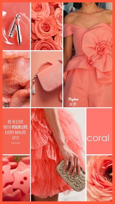 '' Coral '' Other different associations with colours are specific to a culture or regions. Mixing appropriate amounts of different colours however can neutralise inherent negative cultural connotations. Trend Moodboard, Pixel Wallpaper, Coral Fashion, Paint Color Schemes, Color Schemes Colour Palettes, Pantone Colors, Mood Colors, Color Trends Fashion, Color Collage