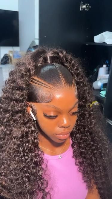 Frontal Ponytail, Barbie Hairstyle, Hd Lace Wigs, Crimped Hair, Pretty Hair Color, Curly Human Hair Wig, Slick Hairstyles, African Braids Hairstyles, Sleek Hairstyles