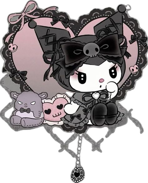 Kuromi Stickers Png, Goth Kuromi, 3d Kuromi, Kuromi Sticker, Kuromi Theme, Image Rose, Pink Goth, Goth Kawaii, Kuromi Melody