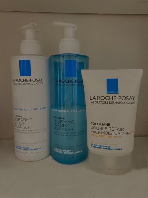 Skin care - La roche posay #tiktok #skincare #larocheposay La Roche Posay Moisturizer Sensitive Skin, La Roche Posay Cleanser Aesthetic, Larose Posay, Laroche Posay Cleanser, Laroche Posay Skincare, La Roche Posay Skincare Routine, La Roche Posay Skincare, Oil Free Face Wash, Tiktok Skincare