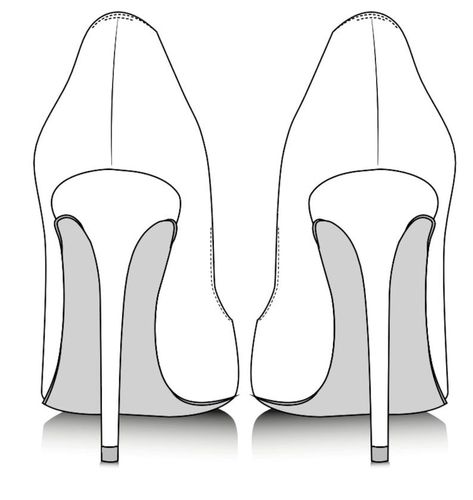 High Heels Sketch, High Heels Drawing, Shoes Template, How To Draw Heels, High Heels Design, Heels Drawing, Drawing High Heels, Fashion Illustration Shoes, Drawing Shoes