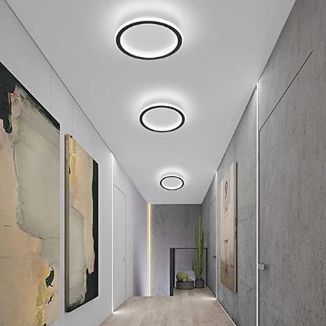 Hallway Entry, Hallway Ceiling, Nordic Lamp, Hall Lighting, Round Lamp, Hallway Designs, Modern Led Ceiling Lights, Ceiling Light Design, Entry Hallway