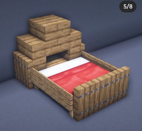 Minecraft Bed Designs, Minecraft Hack, Minecraft Bedding, Minecraft Bed, Construction Minecraft, Minecraft Building Guide, Minecraft Decoration, Minecraft Interior Design, Bangunan Minecraft