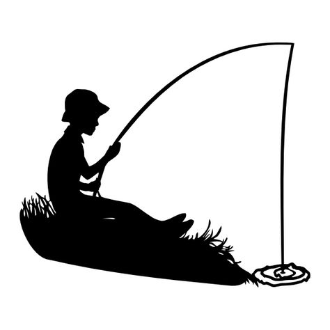 little boy and boat silhouette | This svg file can be used in either version of SCAL. This file is for ... Fishing Silhouette, Boat Silhouette, Fish Silhouette, Vacation Svg, Boy Fishing, Fishing Svg, Svg Summer, Summer Svg, Black Silhouette