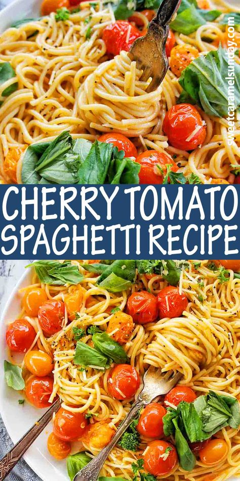 Tomato And Olive Oil Pasta, Pesto Pasta With Cherry Tomatoes, Cherry Tomatoes Recipes Pasta, Burst Cherry Tomato Pasta, Easy Weeknight Pasta, Roasted Tomato Pasta, Weeknight Pasta, Tomato Pasta Recipe, Cherry Tomato Recipes