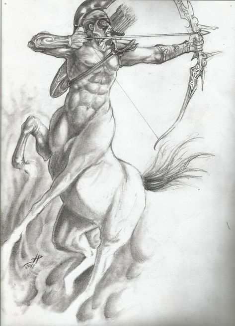 Centauro Sagittarius Tattoo Designs, Greek God Tattoo, Sagittarius Art, Sagittarius Tattoo, My Tattoos, Greek Mythology Tattoos, Mythical Creatures Fantasy, Fire Tattoo, Arte Punk