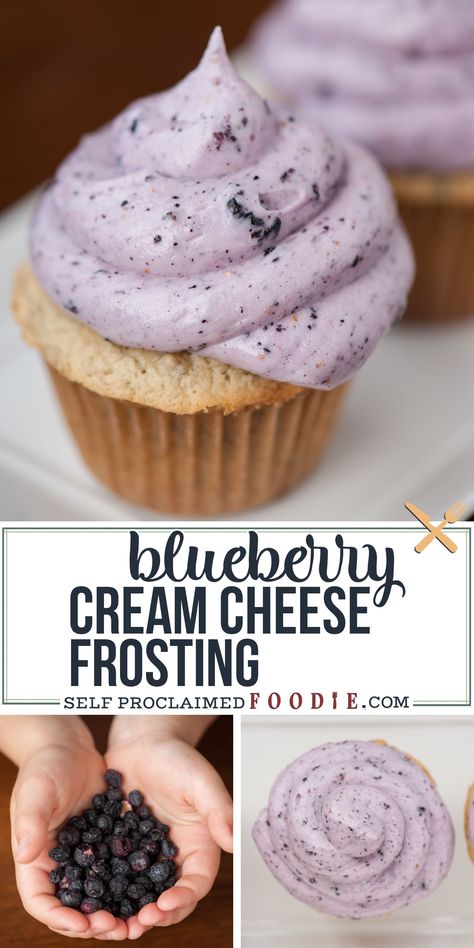 Blueberry Cake Cream Cheese Frosting, Lemon Cake Blueberry Frosting, Cream Cheese Frosting Easy Recipes, Lemon Blueberry Frosting, Blueberry Frosting Buttercream, Blueberry Cream Cheese Icing, Blueberry Frosting Recipe, Blueberry Cream Cheese Filling, Blueberry Buttercream Frosting