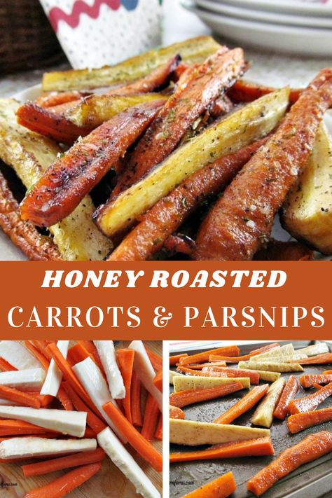 Glazed Carrots And Parsnips, Honey Glazed Parsnips, Carrots Glazed, Parsnips And Carrots, Honey Parsnips, Honey Roasted Parsnips, Carrots And Parsnips, Honey Balsamic Glaze, Roasted Carrots And Parsnips