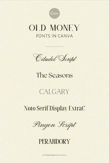 Fonts Design Old Money Canva Font, Old Money Logo Ideas, Old Money Fonts, Old Money Logo Design, Fonts With Numbers, Old Money Design, Old Money Branding, Old Money Logo, Money Font