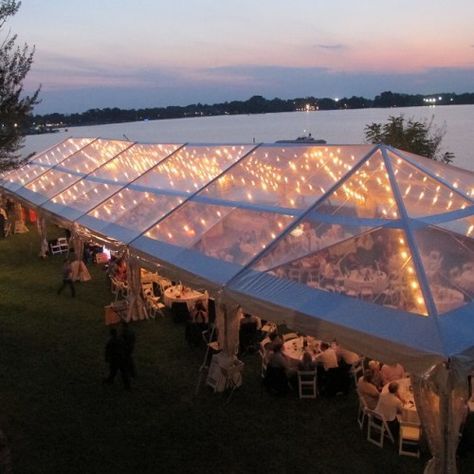 Clear-top tent rentals for Chicago and surrounding communities. Clear Top Tent, Wedding Tent Decorations, Backyard Tent, Clear Tent, Tent Decorations, Tent Lighting, Tent Rentals, Clear Top, Wedding Tent