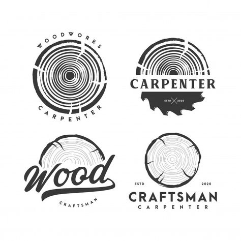 Carpenter logo illustration | Premium Vector #Freepik #vector #logo #wood #retro #work Woodworking Logo Ideas, Wood Work Logo Design, Woodworking Logo Design Ideas, Carpentry Logo Design Ideas, Wooden Logo Design Ideas, Wood Grain Logo, Carpenter Logo Design, Woodworking Logo Design, Woodwork Logo