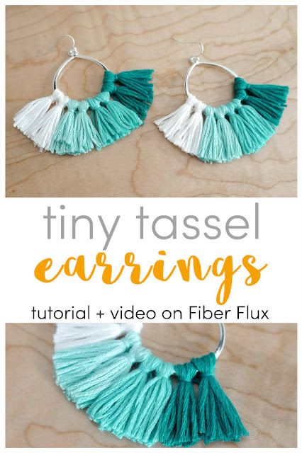 How To Make Tassel Earrings With Yarn, Embroidery Floss Earrings Diy, Embroidery Floss Earrings, Yarn Earrings Diy, Diy Earrings Beads, Tassel Earrings Tutorial, Tassel Ideas, Aretes Diy, Boho Earrings Diy