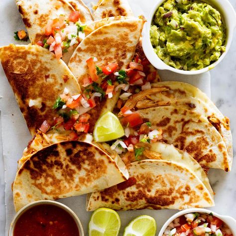 Leftover Turkey Quesadillas Leftover Turkey Quesadilla, Leftover Turkey Tacos, Turkey Quesadilla, Mexican Quesadilla, Italian Recipes Appetizers, Turkey Tacos, Holiday Turkey, Spicy Salsa, Chicken Quesadillas