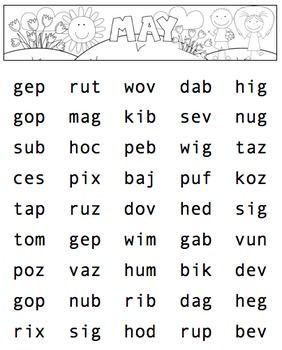 NONSENSE WORD FLUENCY FREEBIE (NSF) DIBELS PRACTICE PAGES ... Nonsense Words Kindergarten, Dibels Practice, Read Write Inc, Nonsense Words Fluency, Decodable Books, Reading Help, Reading Street, Nonsense Words, Games Ideas