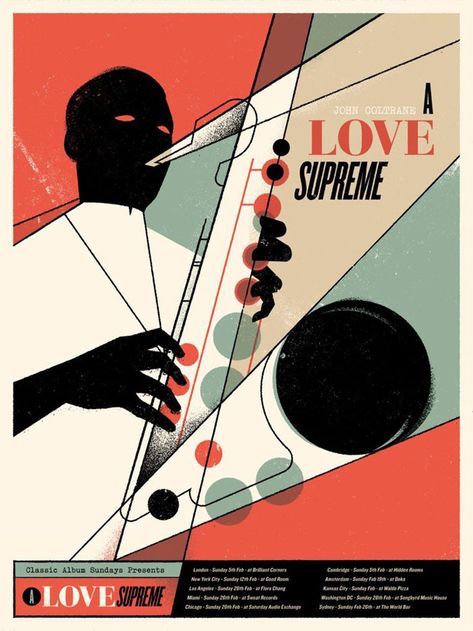 Good Graphic Design, A Love Supreme, John Coltrane, Graphic Design Ideas, Jazz Poster, Jazz Art, Music Poster Design, Rock N’roll, Album Cover Design