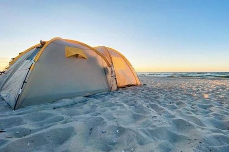 Florida in Fall: The Best Places for Camping • AuthenticFlorida.com Camping On The Beach, Beach Camping Tips, Myakka River State Park, Beach Camper, Pop Up Beach Tent, Biscayne National Park, Florida Camping, Honeymoon Island, Places In Florida