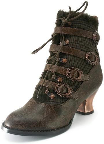 Hades Shoes - Nephele Victorian Ankle Booties - Egg n Chips London Hades Footwear, Steampunk Boots, Rockabilly Outfits, Hot Heels, Lace Up Booties, Brown Ankle Boots, Womens Ankle Boots, Boots For Sale, Leather Booties