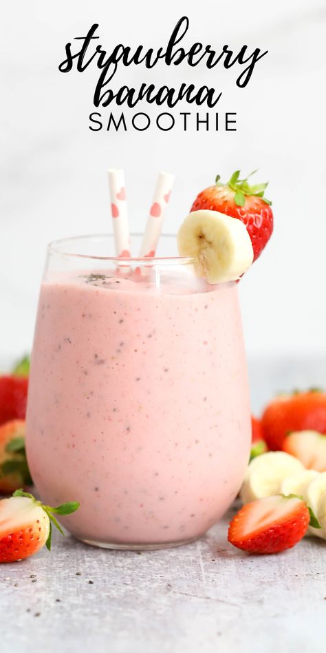 Strawberry Banana Smoothie, chia seed smoothie, delicious smoothie, no added sugar smoothie recipe, strawberry smoothie recipe, #smoothie #breakfast Smoothie Recipe Strawberry, Strawberry Smoothie Recipe, Best Tuna Salad Recipe, Chia Seed Smoothie, Recipe Smoothie, Smoothie Breakfast, Smoothie Recipes Strawberry, Recipe Strawberry, Banana Drinks