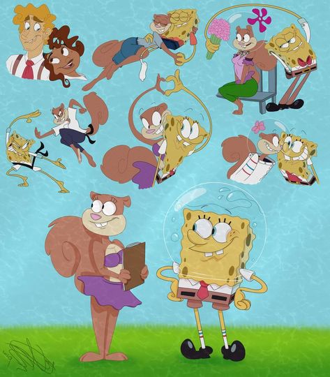 Spongebob X Sandy Fanart, Sandy House Spongebob, Spongebob X Patrick Fanart, Spongebob Ships, Sandy Spongebob, Spongebob Fanart, Spongebob Sandy, Spongebob Anime, Spongebob Art