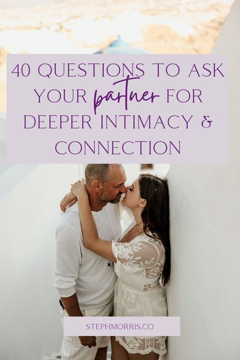 Questions To Ask Your Partner, Partner Questions, 40 Questions, Intimacy Couples, Intimate Questions, Intimacy In Marriage, Healing Relationships, Communication Relationship, Physical Intimacy